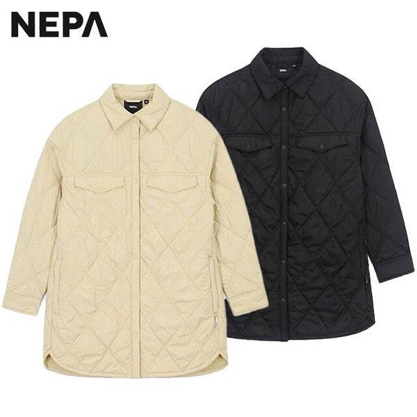 春秋用女性ピュレパフミッド丈パディングシャツジャケット - 7K60966
