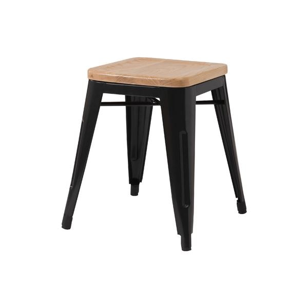 (まとめ) スツール ブラック 完成品 (×4セット)