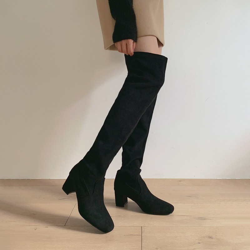 [tac0424] 韓国ファッションスエードニハイロングブーツ