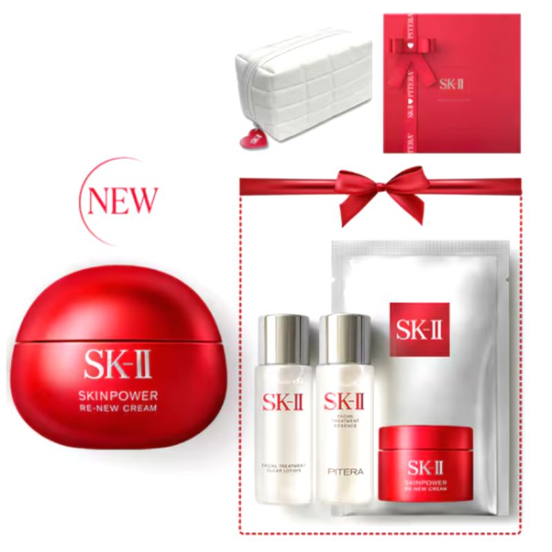 sk2 【NEW スキンパワー リニュー クリーム 80g】 クリアローション パック ポーチ トライアル キット 美肌 スキンケア 人気 新作 プレゼント 女性 誕生日