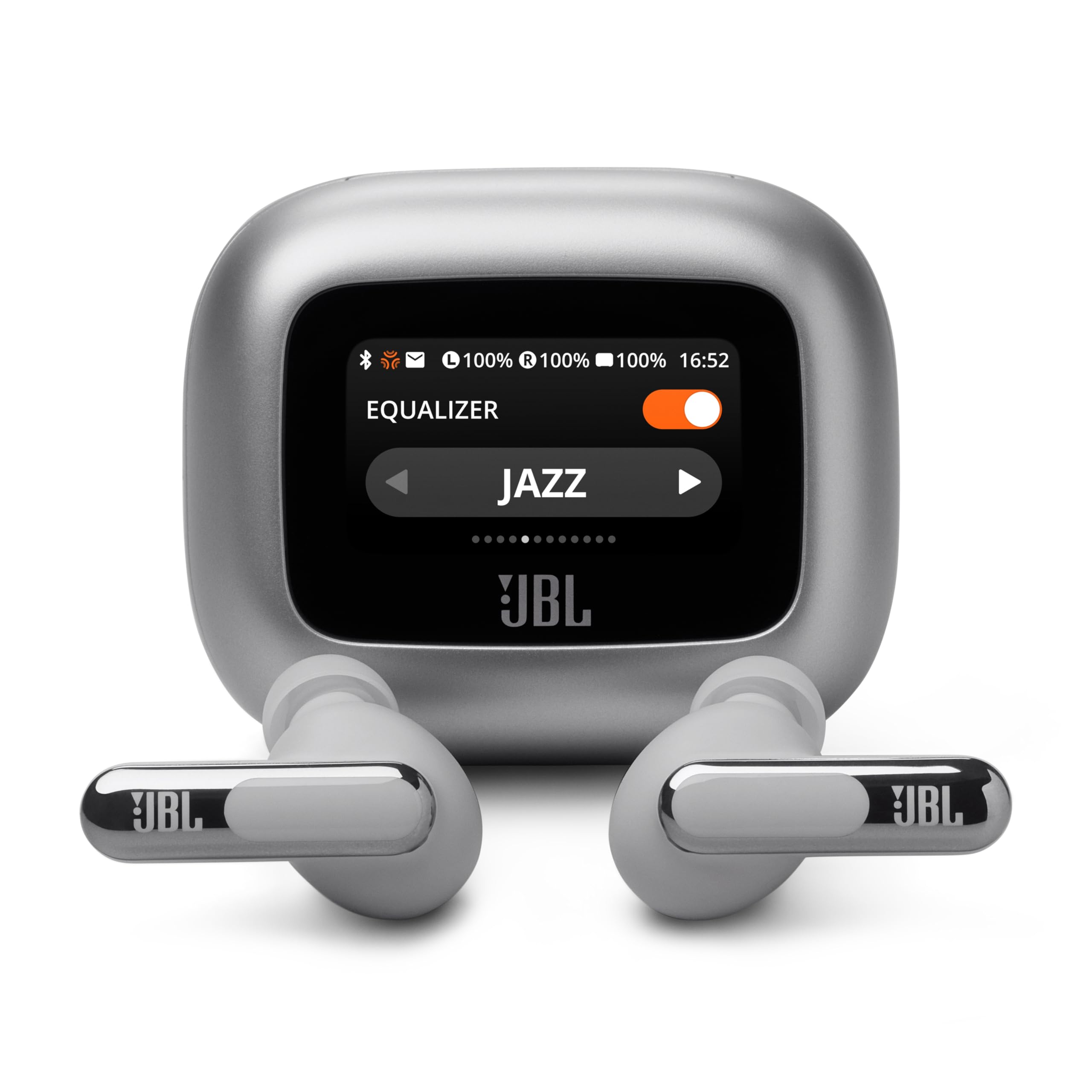 JBL LIVE BEAM 3 ワイヤレスイヤホン スマート充電ケース/LDAC対応ハイレゾ/マルチポイント/ハイブリッド ノイズキャンセリング/IP55防水/ワイヤレス充電対応/シルバー/JBLLI
