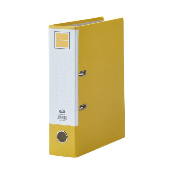 （まとめ）TANOSEE レバー式アーチファイル A4タテ 2穴 580枚収容 58mmとじ 背幅80mm 黄 1冊 (×10セット)