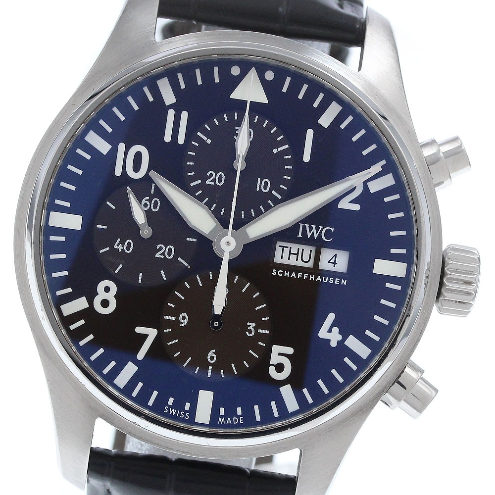 IWC IWC SCHAFFHAUSEN IW377713 パイロットウォッチ アントワーヌ ド サンテグジュペリ クロノグラフ 自動巻き メンズ 保証書付き_934207【中古】