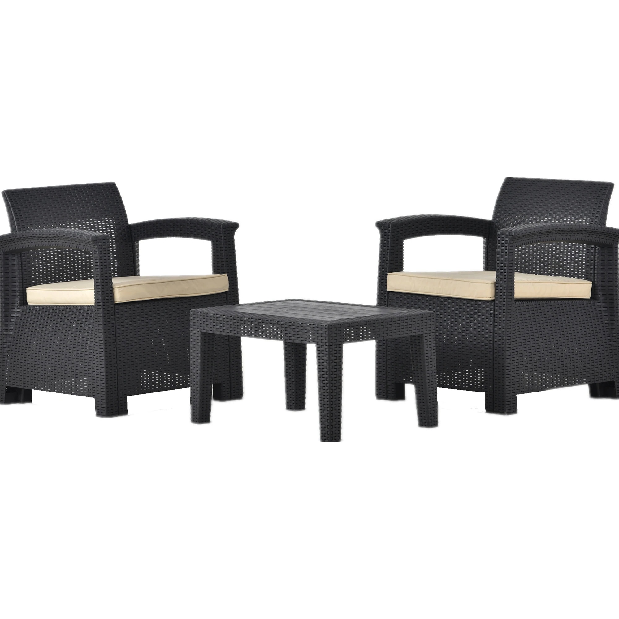 23ラタン調 ガーデンファニチャー 3点 ガーデンテーブル ガーデンチェアー ラタン調 テーブル 家具 樹脂 ホテル カフェ ベランダ テラス 屋外家具 高級 ソファ ガーデンソファー ガーデニング