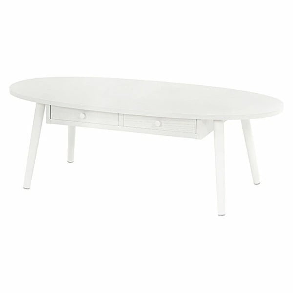 テーブル（ホワイトウォッシュ）　MT-6352WS両側から取り出せる引出し付きテーブル熱や傷に強いUV塗装仕上げ幅110ｃｍ