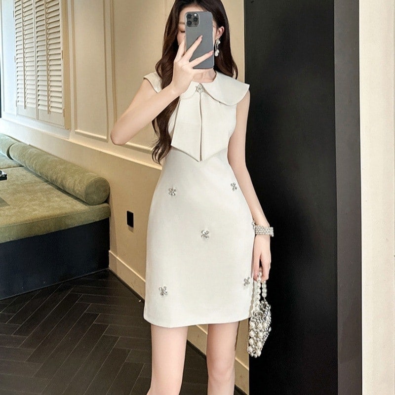 春夏 ショートワンピ リボン 誕生日 ドレス パーティー 着痩せ 大人 お呼ばれ 同窓会 披露宴 結婚式 気質高級感 司会者 卒業式ウェディング 二次会 成人式白 パーティードレス