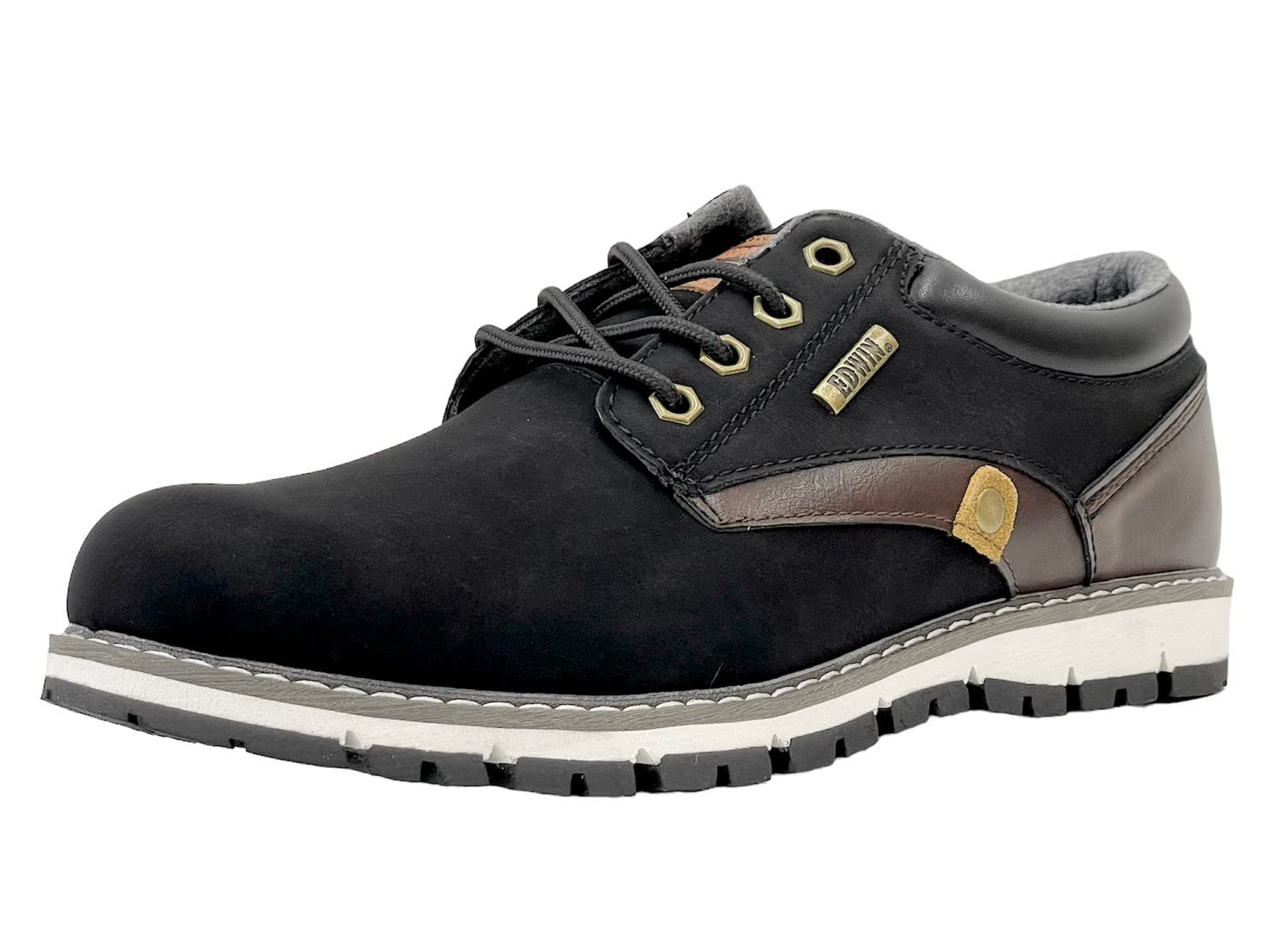 [エドウイン] カジュアルスニーカー スニーカー シューズ プレーンデザイン ビジカジ カジュアル 靴ひも おしゃれ 防水 防滑 軽量 シンプル 3E 幅広 ふかふか クッション 足への負担を軽減 メ