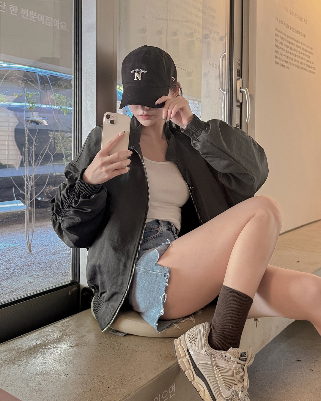 チャイナカラーブルゾンジャンパー韓国ファッション レディース