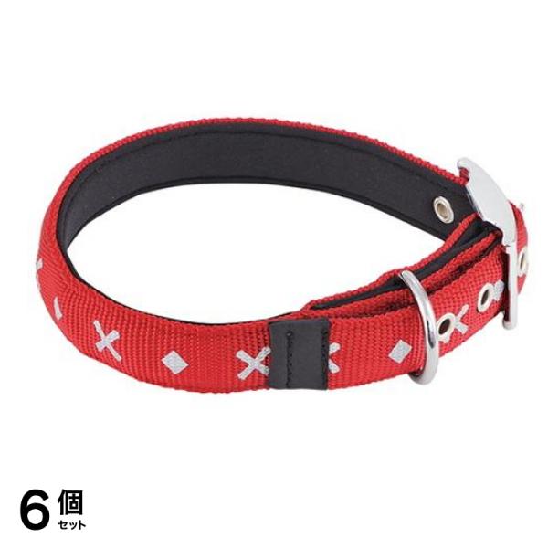 ペティオ ベーシックプラス クロスダイヤカラー Lサイズ 大型犬用首輪 レッド 1本入 (W55827) 6個セット