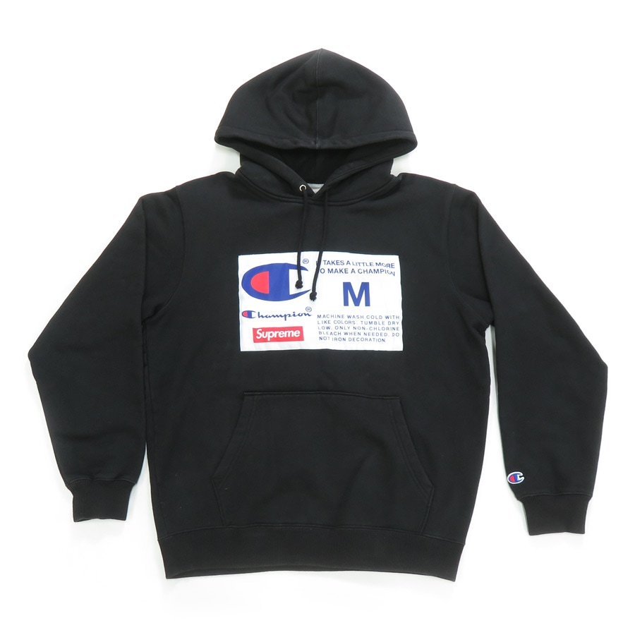 Supreme シュプリーム パーカー Championコラボ コットン ブラック メンズ 56262i