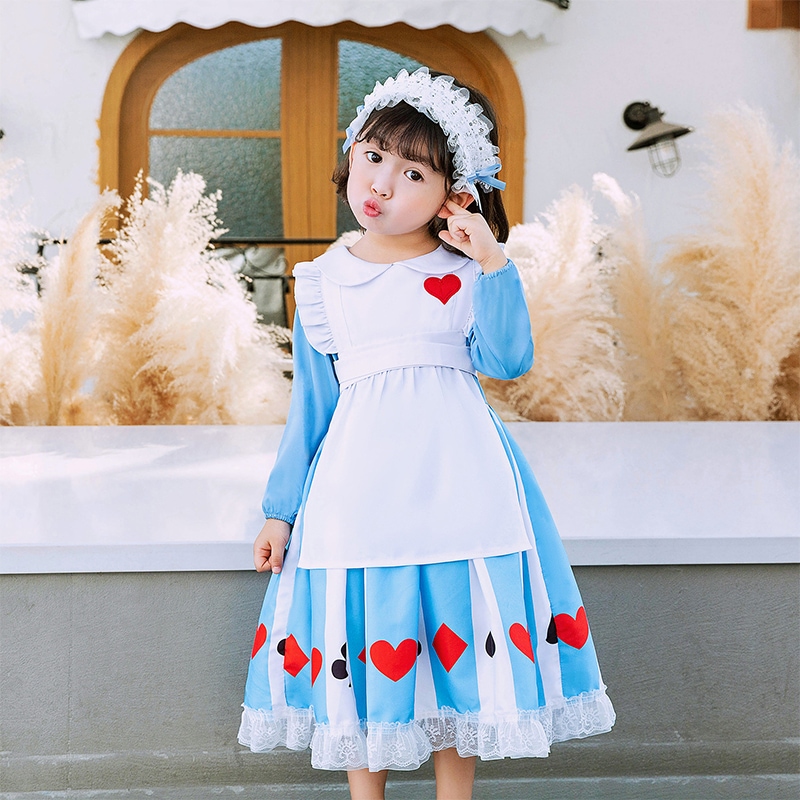 子供用不思議の国のアリス パフォーマンス衣装 シンデレラ メイドステージ衣装 プリンセスドレス