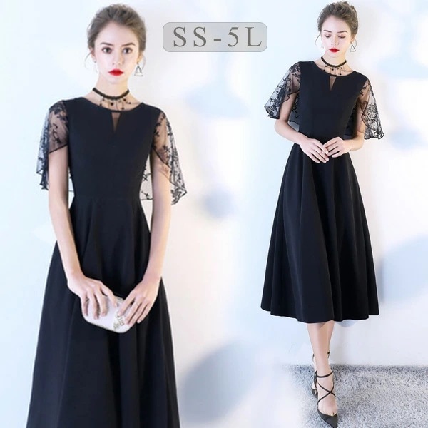 【激安開催】ドレス 大人 ピアノ 発表会 高校生 中高生 大きいサイズ ミモレ丈 フォーマル パーティー 演奏会 ワンピース 結婚式 袖あり 低身長 5号 7号 9号 11号 13号 15号 お呼ばれ