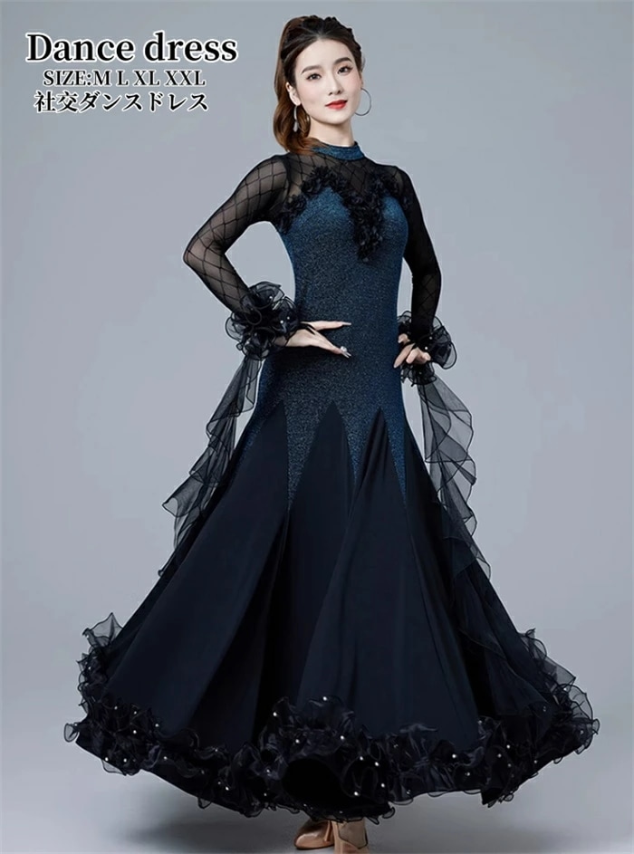 SNSで話題社交ダンスドレス 社交ダンス衣装 ワンピース 練習着 モダンドレス スタンダードドレス タンゴ ドレス フラメンコ 衣装 モダンダンス ワルツドレス 社交ダンス ラテンドレス レッスン着