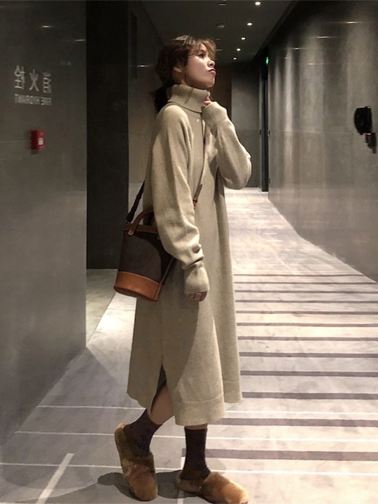 ロングフレンチヘップバーンスタイルボトムコートアンダーレイとニットジャンパードレス子供の季節 5,259円