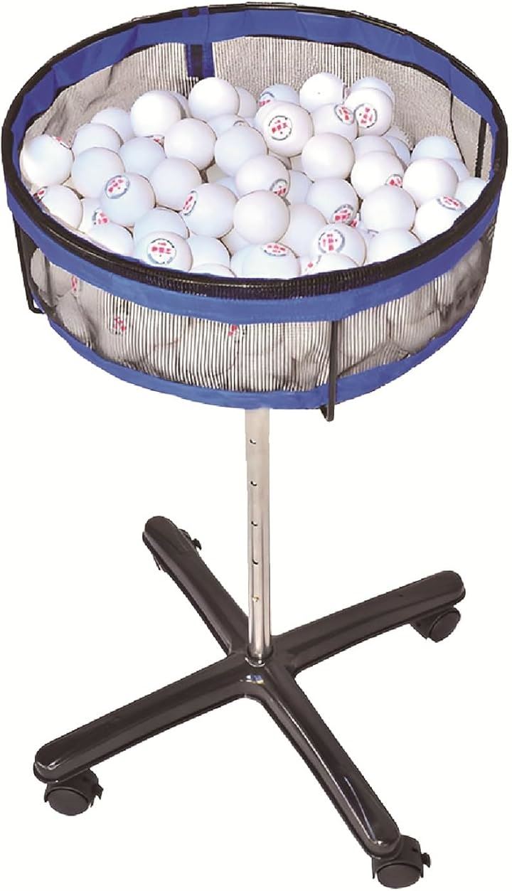 卓球用ボールカート キャスター付き 移動式 ボールかご 練習用 ボール収納カゴ(ブルー(1))