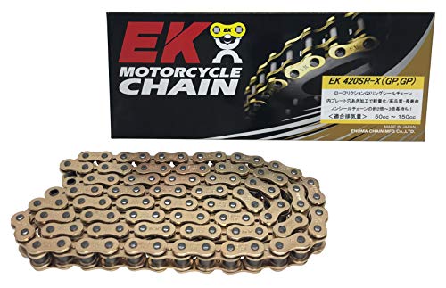 サイズ:106L EK(イーケー) QXリングシールチェーン 420SR-X ゴールド 106L 【