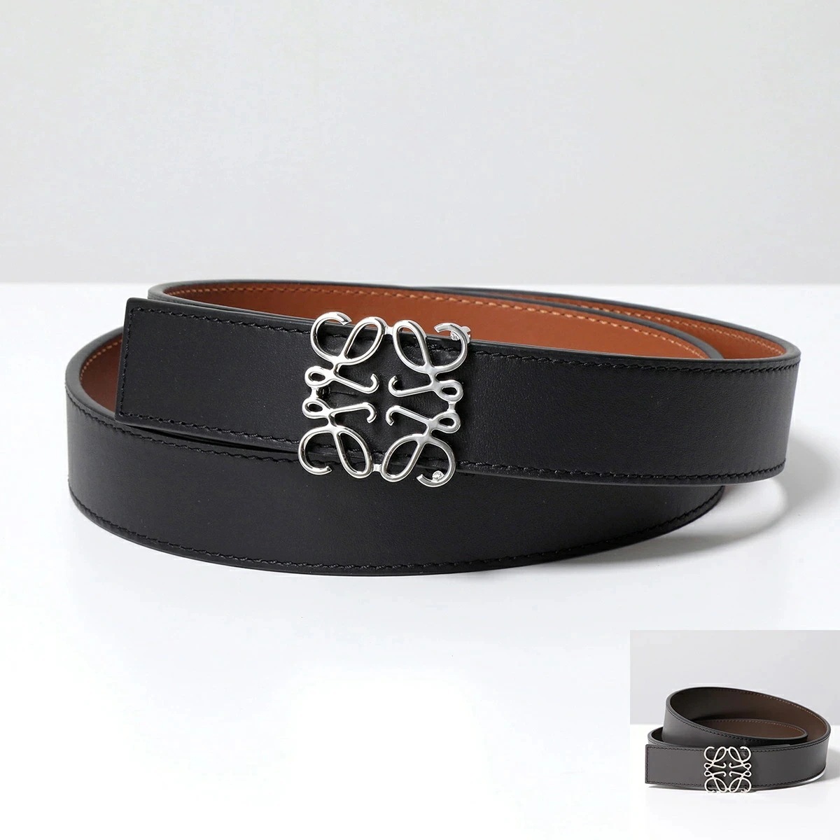 LOEWE ロエベ ベルト ANAGRAM アナグラム 3.5CM E821Z20X02 レディース レザー リバーシブル カラー7色 E821Z20X020221