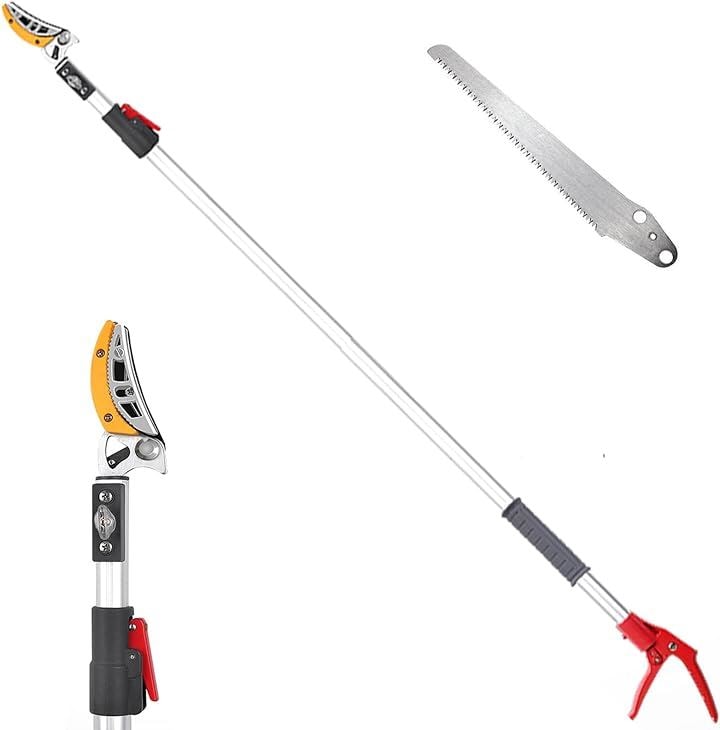 高枝切りばさみ 伸縮式 長さ調整可能 高枝剪定ばさみ 庭 園芸用 耐久性 剪定タイプ 専用ノコギリ付き 長さ140300cm