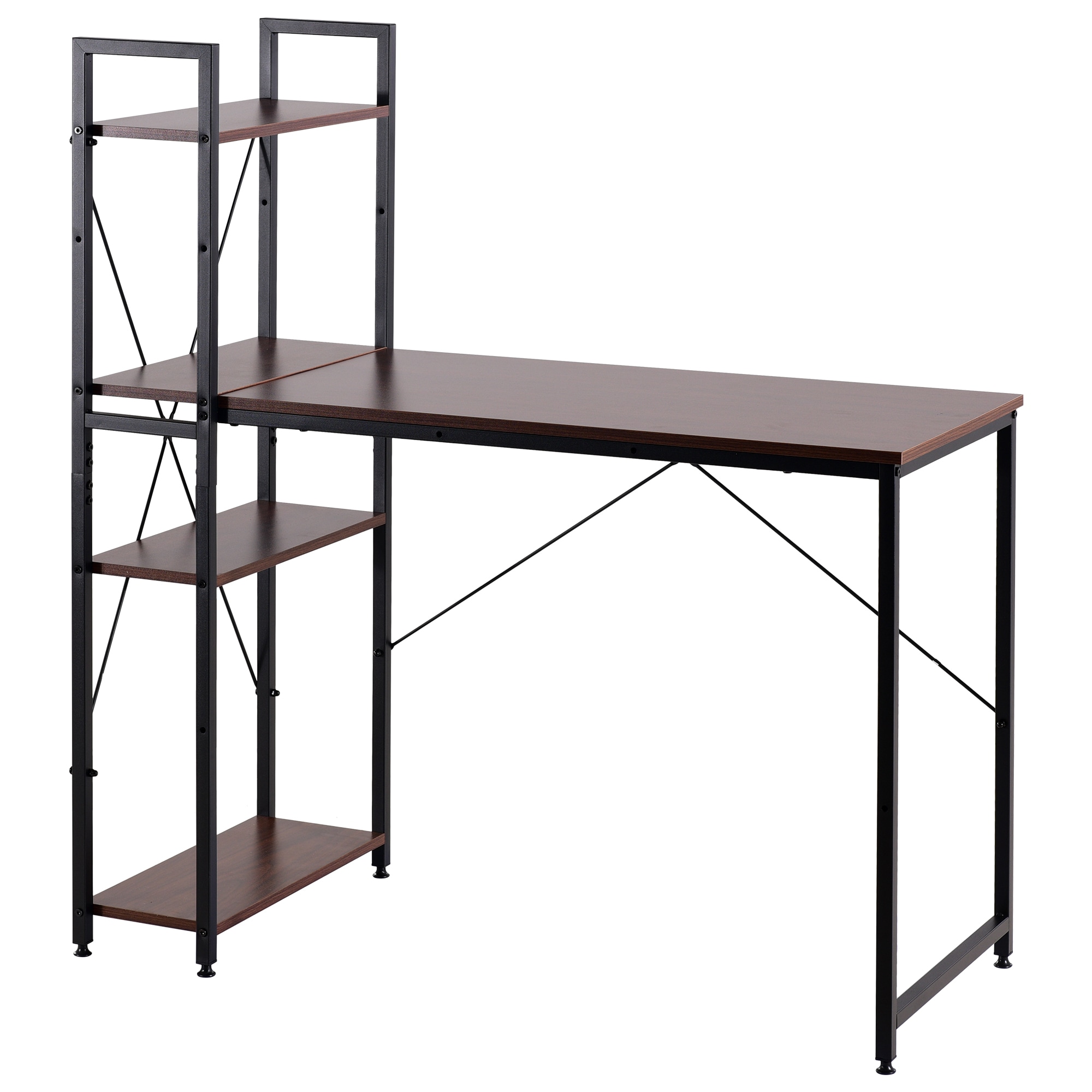 【国内へ発送&送·料·無·料】1527【301556GAAオフィスチェア+パソコンデスク セット】パソコンデスク ラック付き 調整可能　デスク ワークデスク 木製 学習デスク