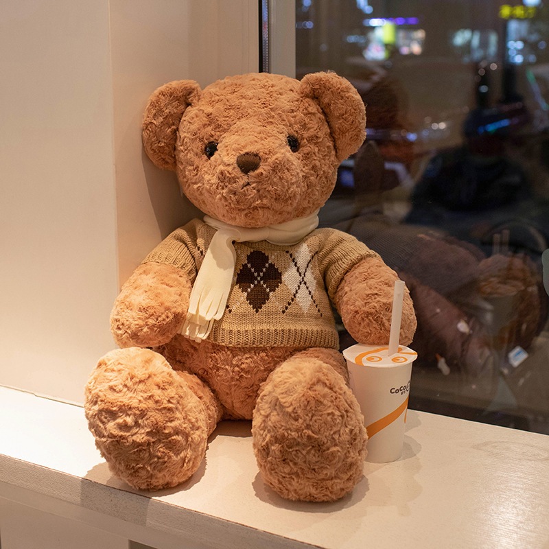 【迅速な出荷】プレスドール クマ人形 テディベア人形 ぬいぐるみ セーター クマ 大 誕生日プレゼント