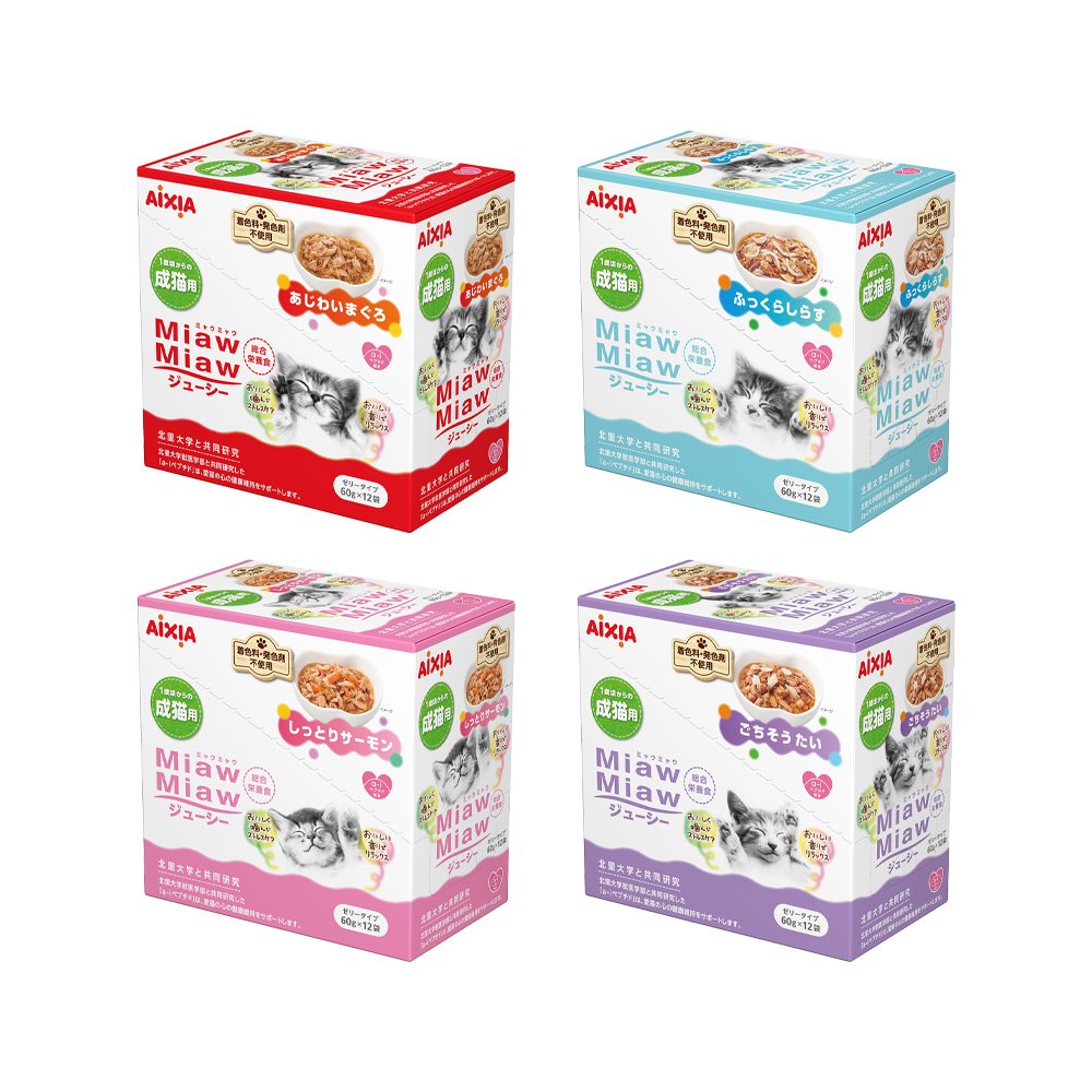 アイシア　ＭｉａｗＭｉａｗジューシー　お魚　４種X１２セット　ＣＲＣ35―20―05―45―00