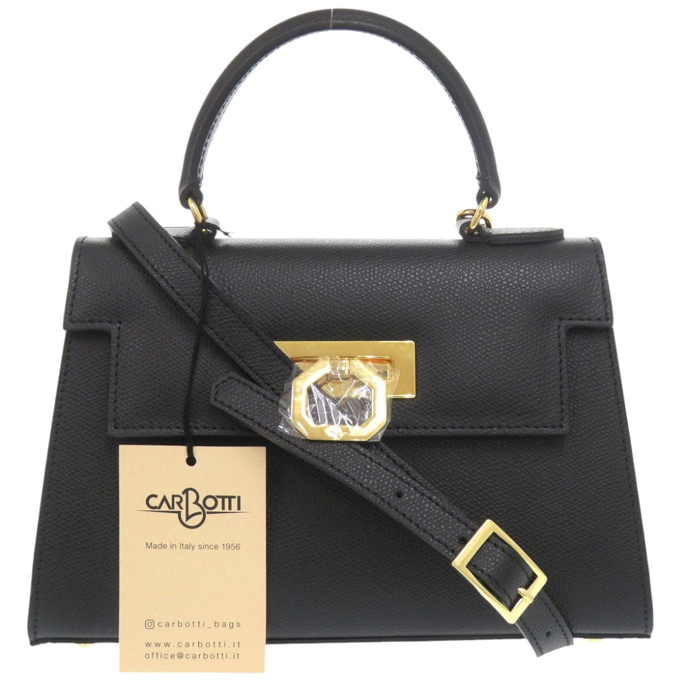 未使用品 カルボッティ グレタ 245V2 ショルダーバッグ レザー ブラック 2020【中古】 レディース 28,105円