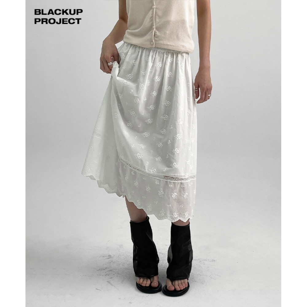 ブラックアップ [MADE]コットンミディスカート ウィズリー