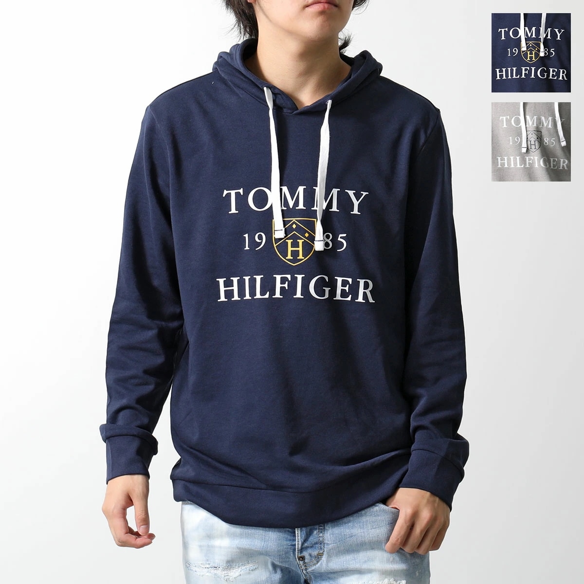 TOMMY HILFIGER トミー ヒルフィガー パーカー 09T4200 メンズ プルオーバー 長袖 ロゴ コットンブレンド スウェット カラー2色