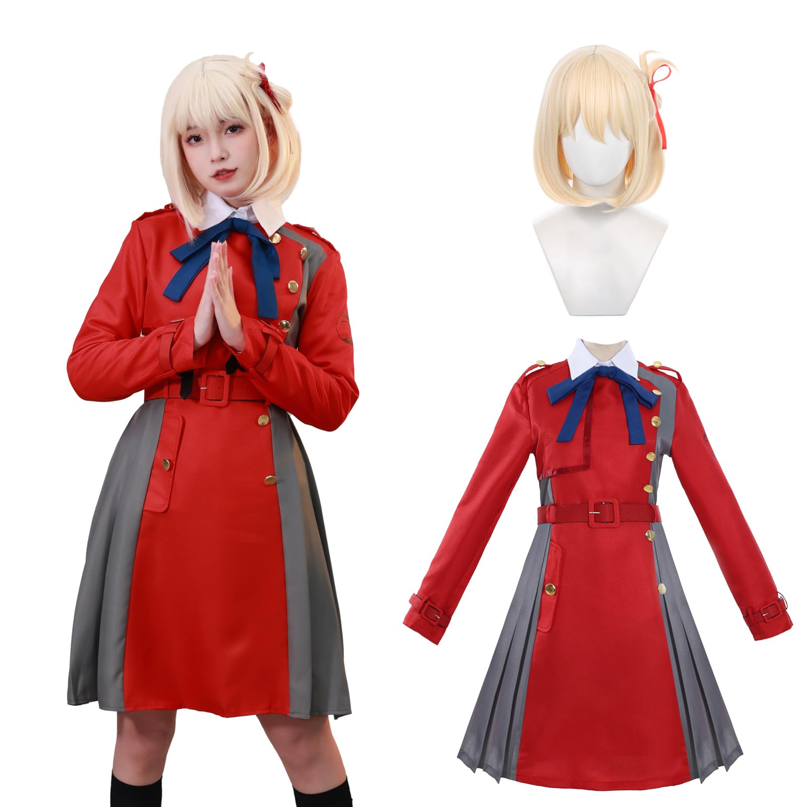 リコリス・リコイル コスプレ 錦木千束 井ノ上たきな ウィッグ付き リコリコ アニメ コスプレ衣装 ハロウィン コスチューム イベント 仮装 制服 撮影会