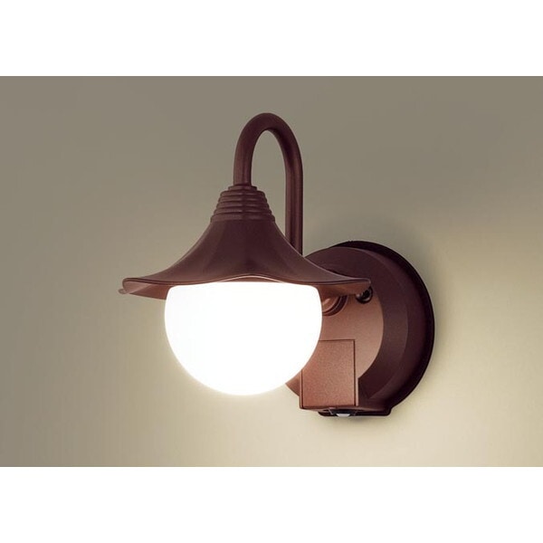 LGWC85219F ダークブラウンメタリック/乳白 洋風LEDポーチライト (電球色)