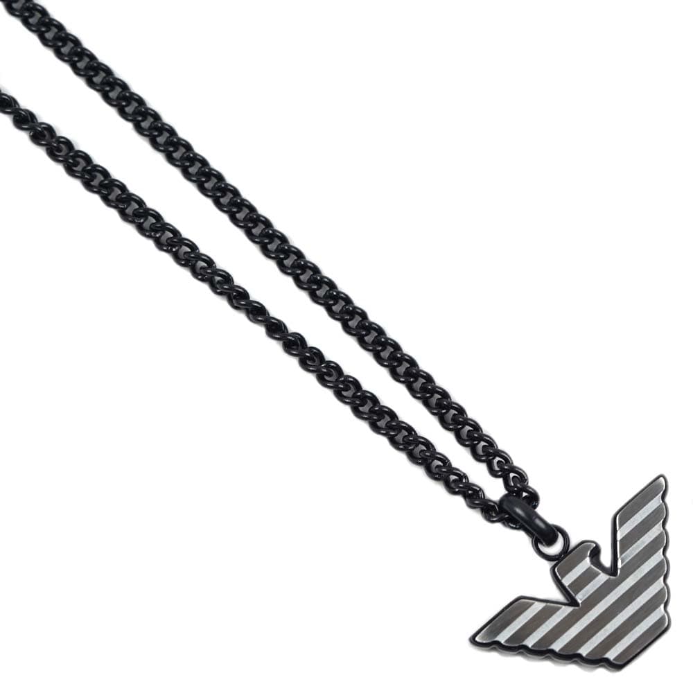 エンポリオアルマーニ ネックレス メンズ アクセサリー シルバー ブラック EMPORIO ARMANI EGS2994040