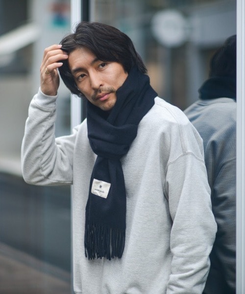 [最安値挑戦]ストール マフラー 「オンライン限定」Washable Wool Stole Black メンズ レディース