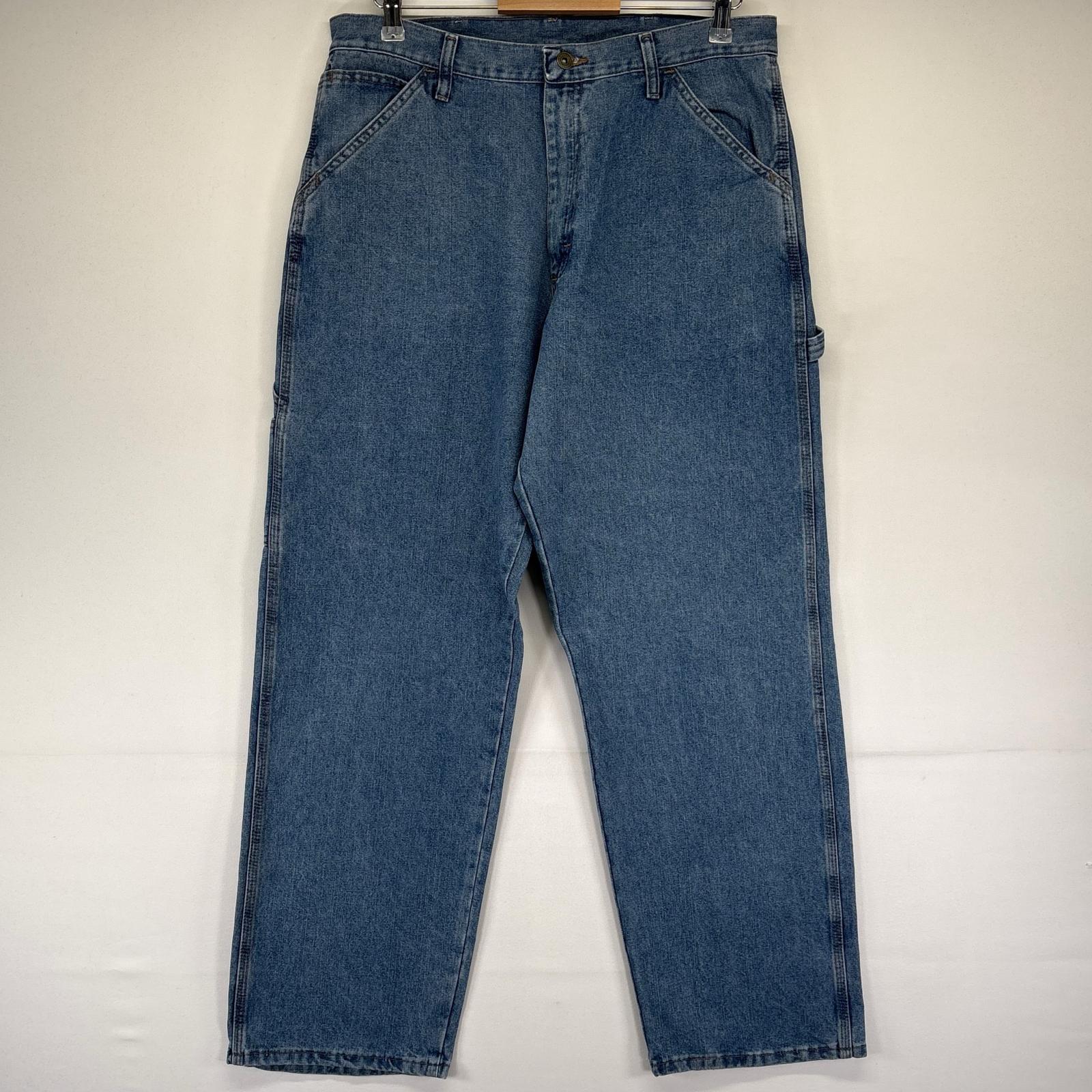 古着 デニム パンツ ペインター ワーク ハンマーループ ジーパン W34×L32 ブルー系 メンズ