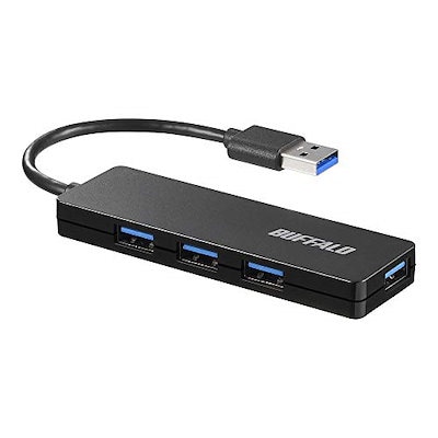 他サイト： バッファロー USB ハブ USB3.0 スリム設計 4ポート バスパワー 軽量 Windows Mac PS4 PS5 Chromebook 対応 テレワーク 在宅勤務 BSH4U125U3BKの商品画像