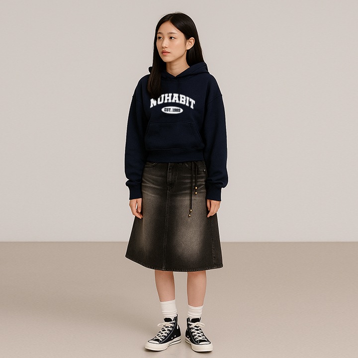 SLOPE LOGO CROP 起毛 フード Tシャツ HOODIE (SCH-1NH1087)