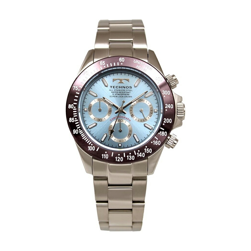 腕時計 T4C02AI メンズ シルバー ブルー クロノグラフ 10気圧防水