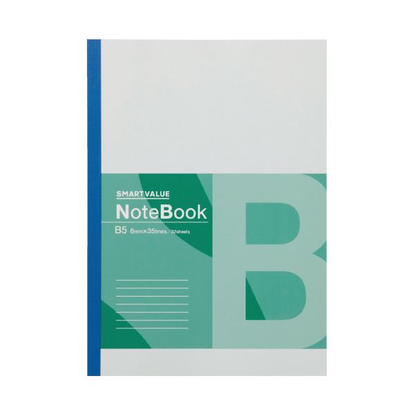 （まとめ）スマートバリュー 再生紙ノート セミB5 B罫 10冊 P066J-10 [x5セット]