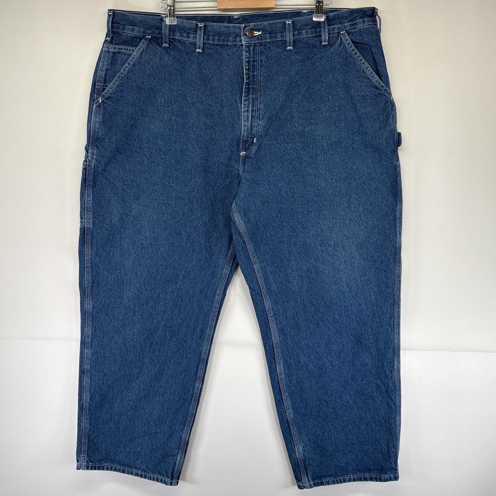 古着 デニムパンツ ペインターパンツ ワーク ワンポイントロゴ ハンマーループ 作業着 w46 L30 ブルー メンズ