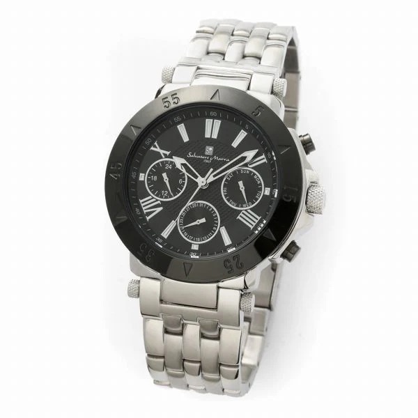 取寄品 正規品 Salvatore Marra 腕時計 SM22108-SSBK 10気圧防水 日付曜日表示 メタルベルト 防水 メンズ腕時計