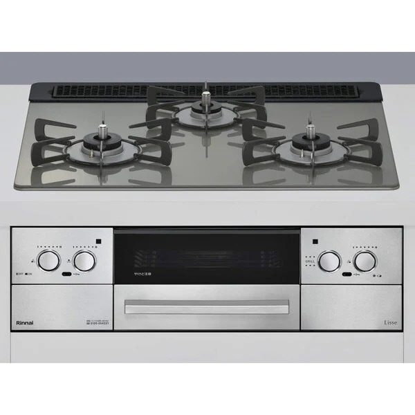 ビルトインガスコンロ 都市ガス用 3口 左右強火力タイプ 幅60cm RHS31W42J3RSTW-13A クラシックミラー Lisse（リッセ）