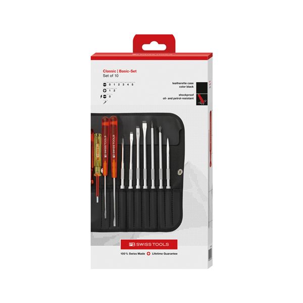 PB SWISS TOOLS ピービースイスツールズ 10本組 差替式ドライバーセット ペーパーボックス入 215.CBB／2