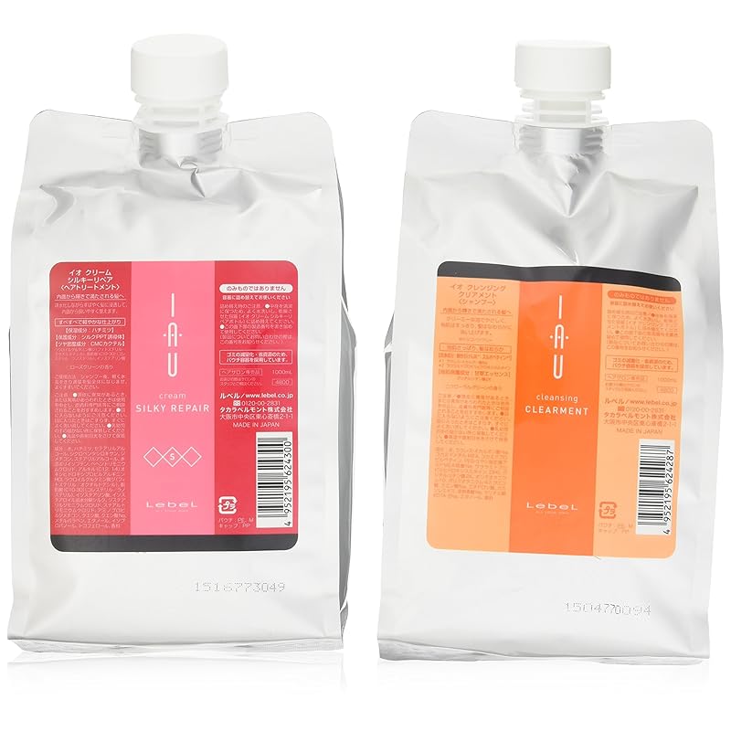 ルベル IAU イオ クレンジング クリアメント シャンプー 1000ml＆イオ クリーム シルキーリペア トリートメント1000ml 詰替え セット