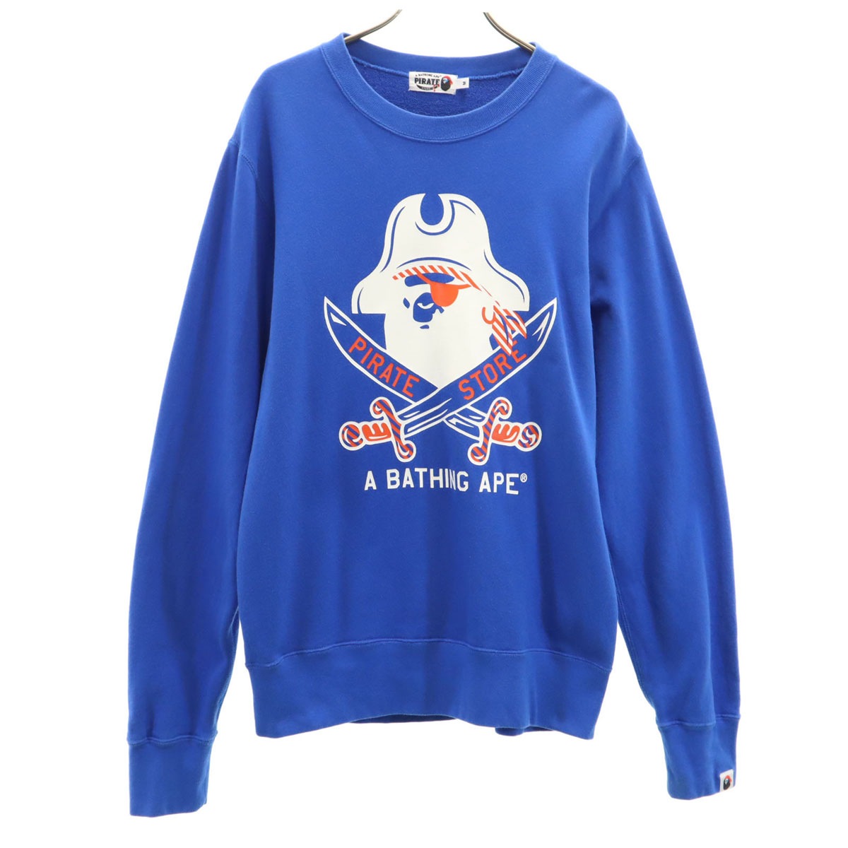長袖 スウェット トレーナー M 青 PIRATE STORE メンズ 古着