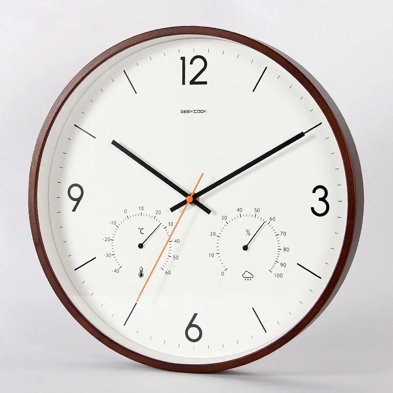 北欧 ウォールクロック 静音 連続秒 温湿度計 温度 壁掛け時計 おしゃれ 湿度 掛け時計 掛け時計