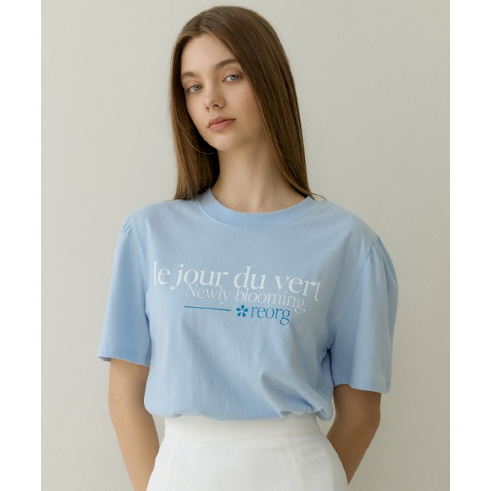 REORG ドローブルーミングパフ Tシャツスカイブルー