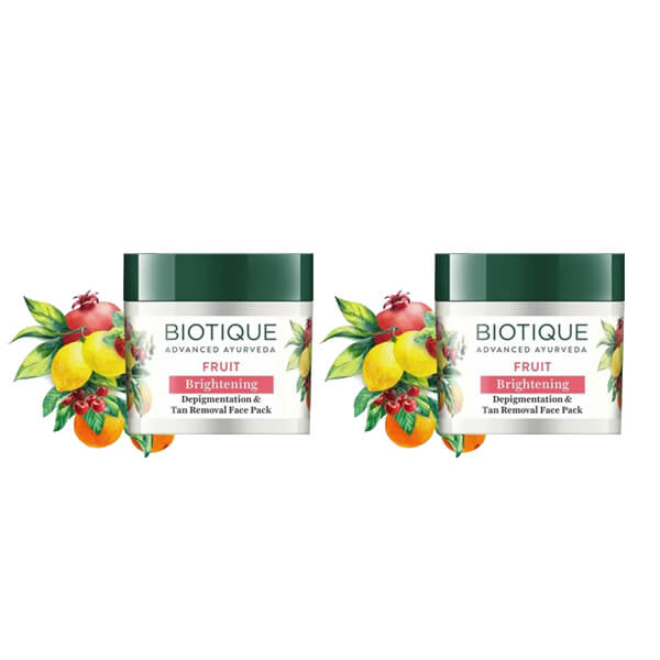 フルーツブライトニングデピグメンテーション&タンリムーバルフェイスパック 235g 2個 BIOTIQUE バイオティーク アーユルヴェーダ フェイスパック 海外直送 国際郵便発送