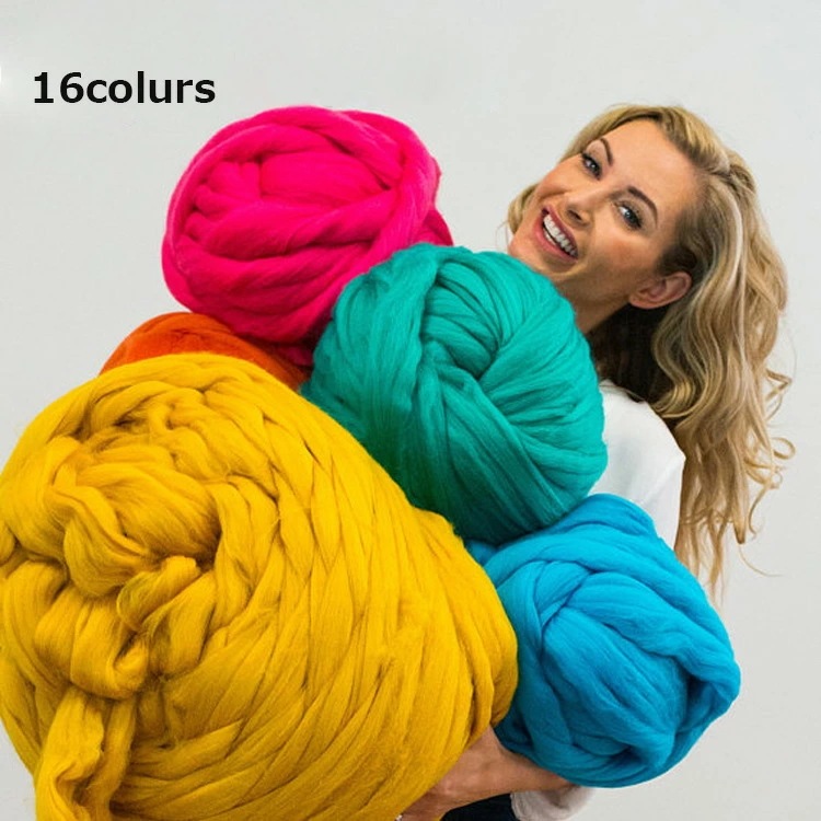 2000g チャンキーニット 幅8CM 毛糸 アクリル チャンキーニット ヤーン ニットヤーン ウール チャンキーヤーン ブランケット チャンキーニット ブランケット 超極太毛糸 毛糸 手芸 編み物