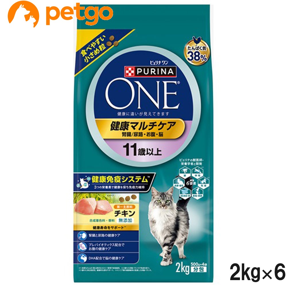 ピュリナワン キャット 健康マルチケア 11歳以上 チキン 2kg×6個【まとめ買い】