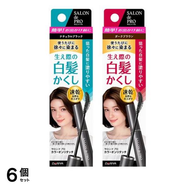 カラーオンリタッチ 白髪かくしEX ナチュラルブラック &ダークブラウン 各15mL 6個セット