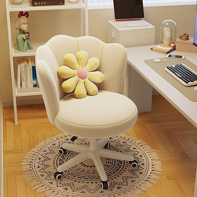 オフィスチェア ゲームチェア コンピュータチェア 化粧台 化粧室 寝室用 モダン オフィス デスクチェア コンピュータチェア かわいい ガールズ フラワーチェア 車輪付き ベルベット回転椅子 調節可能